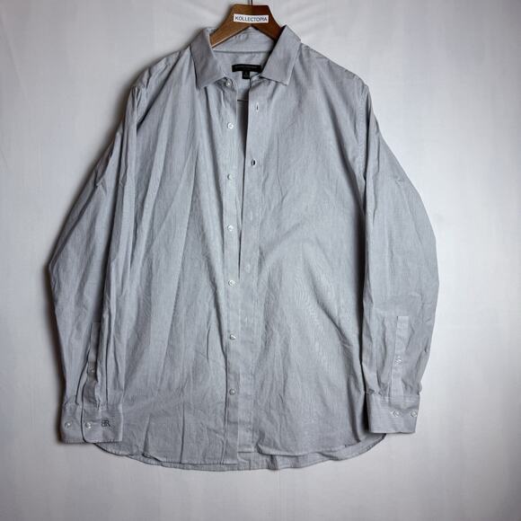 Banana Republic‎ Dress Shirt Mens Extra Large Slim Fit Long Sleeve Grey Gray - Picture 2 of 9